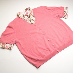 Alfred Dunner Mock 2 Piece Sweater Button Shirt